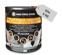 Membrane d'Étanchéité - Joint exterieur et interieur - Colle Étanche pour Fissures & Fuites - Directe Sans Primaire - Tous Matériaux - MS Polymère (Gris, 5kg)