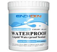 Membrane d'Étanchéité Waterstop Noir Pot 1 KG, Endhokn Produits d'étanchéité Réparation de Fuites, Infiltrations, Fissures Etancheite Toiture Terrasse Mur Exterieur Agent de Revêtement Imperméable