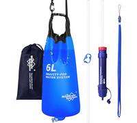 Membrane Solutions Filtre à Eau par Gravité avec 6L Sac à Eau, précision du filtre jusqu'à 0,1 micron, élimine 99,9999% de E.coli, Filtre à Eau pour l'Extérieur, Camping, Randonnée