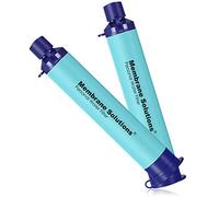 Membrane Solutions Paille Filtrante Survie, Filtre à Eau pour l'Extérieur camping et randonnée, Élimine 99,9999% des E.coli, Précision de filtration 0,1 micron, Sans BPA, Ultra-légère, 2 Pack