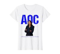 Membre du Congrès Alexandria Ocasio-Cortez Mieux connu sous Le nom d'AOC T-Shirt Graphique avec Valeur, Femme, Blanc, XL