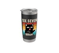 Meme 67 Bruh Avec Chat Garçons Filles Ados Six Seven Gobelet isotherme en acier inoxydable double paroi