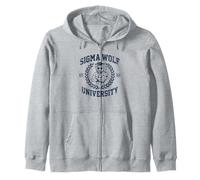 Meme Alpha Wolf Brainrot de l'Université Sigma Wolf Sweat à Capuche