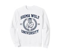 Meme Alpha Wolf Brainrot de l'Université Sigma Wolf Sweatshirt
