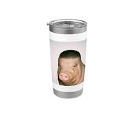 Mème amusant Buzz Cut Pig Fade Gobelet isotherme en acier inoxydable double paroi