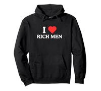 Meme Amusant I Love Heart Rich Men Y2K Sugar Baby Gold Digger Sweat à Capuche