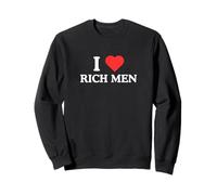 Meme Amusant I Love Heart Rich Men Y2K Sugar Baby Gold Digger Sweatshirt
