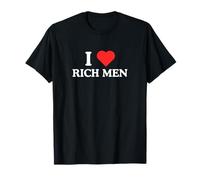 Meme Amusant I Love Heart Rich Men Y2K Sugar Baby Gold Digger T-Shirt