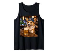 Meme Amusant pour Chien Corgi Drinking Beer Débardeur