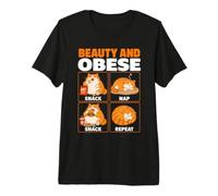 Mème Amusant sur la beauté et l'obésité d'un Chat Paresseux T-Shirt Haut de Gamme