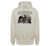 Meme Arzt sagte, ich bin ein Ungeheuer Alpha Wolf Sweat à capuche unisexe | Design amusant de loup avec inscription sur une visite au médecin, parfait pour les amoureux des animaux.