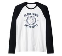 Meme Brainrot de l'Université Alpha Wolf Alpha Wolf Manche Raglan