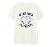 Meme Brainrot de l'Université Alpha Wolf Alpha Wolf T-Shirt Haut de Gamme