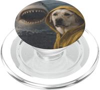 Meme d'attaque de Requin et Chien Labrador drôle, Vintage PopSockets PopGrip pour MagSafe