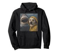 Meme d'attaque de Requin et Chien Labrador drôle, Vintage Sweat à Capuche