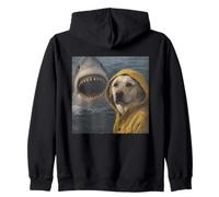 Meme d'attaque de Requin et Chien Labrador drôle, Vintage Sweat à Capuche