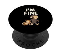 Mème de bébé Singe Triste avec Un Jouet Orange I'm Fine PopSockets PopGrip Adhésif