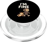 Mème de bébé Singe Triste avec Un Jouet Orange I'm Fine PopSockets PopGrip pour MagSafe
