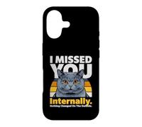 Mème de Chat drôle en Interne : « Je t'ai manqué » Coque pour iPhone 17