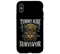 Mème de chat survivant aux maux de ventre avec inscription amusante Coque pour iPhone X/XS