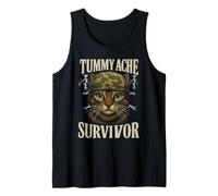 Mème de chat survivant aux maux de ventre avec inscription amusante Débardeur