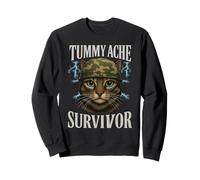 Mème de chat survivant aux maux de ventre avec inscription amusante Sweatshirt