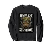 Mème de chat survivant aux maux de ventre avec inscription amusante Sweatshirt