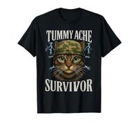 Mème de chat survivant aux maux de ventre avec inscription amusante T-Shirt