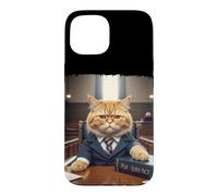 Meme de Justice drôle d'étudiant en Droit au Tribunal Cat Lawyer Coque pour iPhone 15