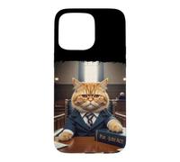 Meme de Justice drôle d'étudiant en Droit au Tribunal Cat Lawyer Coque pour iPhone 15 Pro Max