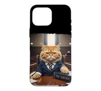 Meme de Justice drôle d'étudiant en Droit au Tribunal Cat Lawyer Coque pour iPhone 16 Pro Max