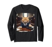 Meme de Justice drôle d'étudiant en Droit au Tribunal Cat Lawyer Manche Longue