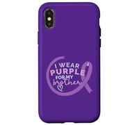 Mème de la Marche de Sensibilisation à la maladie d'Alzheimer « Je Porte du Violet pour Mon FRÈRE Coque pour iPhone X/XS