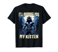 Mème de loup-garou amusant I'll Protect You Kitten Alpha Wolf T-Shirt