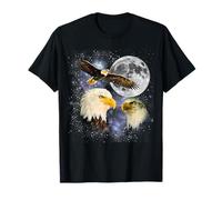 Meme de lune à trois pygargues à tête blanche amusant pour les amoureux des oiseaux américains T-Shirt