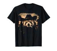 Mème de Panda Rouge Cow-Boy drôle fumant Une Cigarette T-Shirt