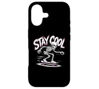 Mème de Skate Stay Cool Man Cool Man Cool Skeleton - Stay Chill and Ride Coque pour iPhone 17