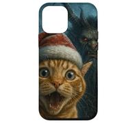 Meme d'horreur de Noël avec Selfie avec Un Chat Krampus Coque pour iPhone 12 Mini