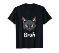 Meme disant « Bruh » avec un chat drôle, salutations pour adolescents, garçons et hommes T-Shirt