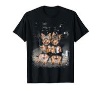 Mème drôle de 2 Chiens Yorkshire Terrier Qui fument et boivent de la bière T-Shirt