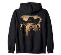 Meme drôle de Cochon Cow-Boy fumant Une Cigarette Sweat à Capuche
