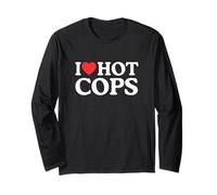 Meme drôle de Copine policière I Love Heart Hot Cops Manche Longue