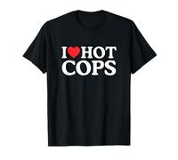 Meme drôle de Copine policière I Love Heart Hot Cops T-Shirt