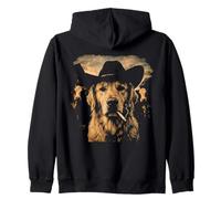 Meme drôle de Cowboy Golden Retriever fumant Une Cigarette pour Chien Sweat à Capuche