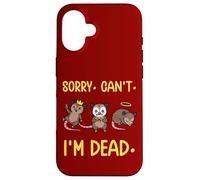 Mème drôle de Fausse Mort d'opossum. Désolé, Je ne Peux Pas Coque pour iPhone 16