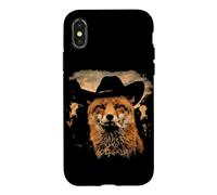 Meme drôle de Renard Cow-Boy fumant Une Cigarette Coque pour iPhone X/XS