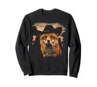 Meme drôle de Renard Cow-Boy fumant Une Cigarette Sweatshirt