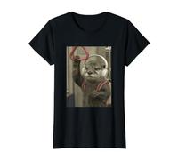 Méme drôle étrange métro Loutre T-Shirt Graphique avec Valeur, Femme, Noir, XS