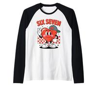 Mème en Forme de cœur de Dessin animé Six Seven Cute 67 pour la Saint-Valentin Manche Raglan