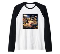 Meme en Peluche rétro avec Un Raton Laveur pour Une soirée de Baseball Amusante de la Part de Papa et Maman Manche Raglan